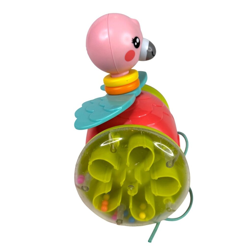 Fisher Price Paradise Pals Pull Along Flamingo Toddler Toy Bead Filled Wheels - Picture 3 of 10